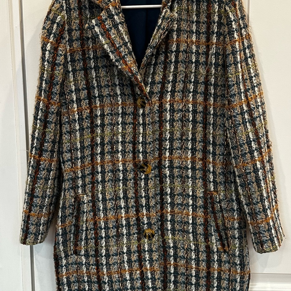 Stylish Plaid Women's Coat